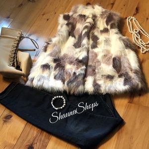 NWT Express Faux Fur Multi-Color Vest